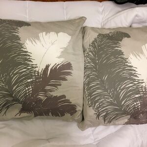 West Elm Two Sateen Tossed Feather Euro Sham Covers